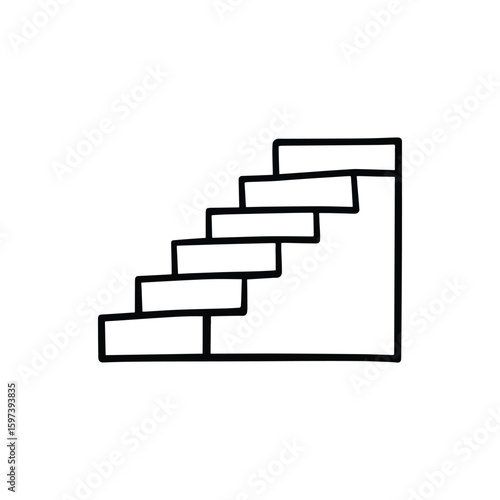 Illustration of a simple stair in minimalist doodle style