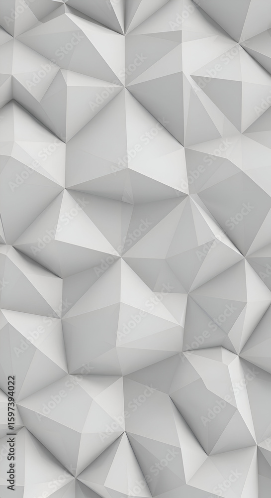 Fototapeta premium Abstract geometric pattern of light gray, triangular shapes. Modern, three-dimensional design for a backdrop.