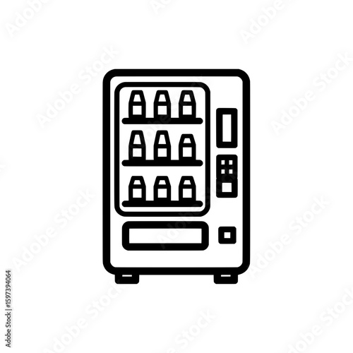  vending machine with snacks and beverages on black background