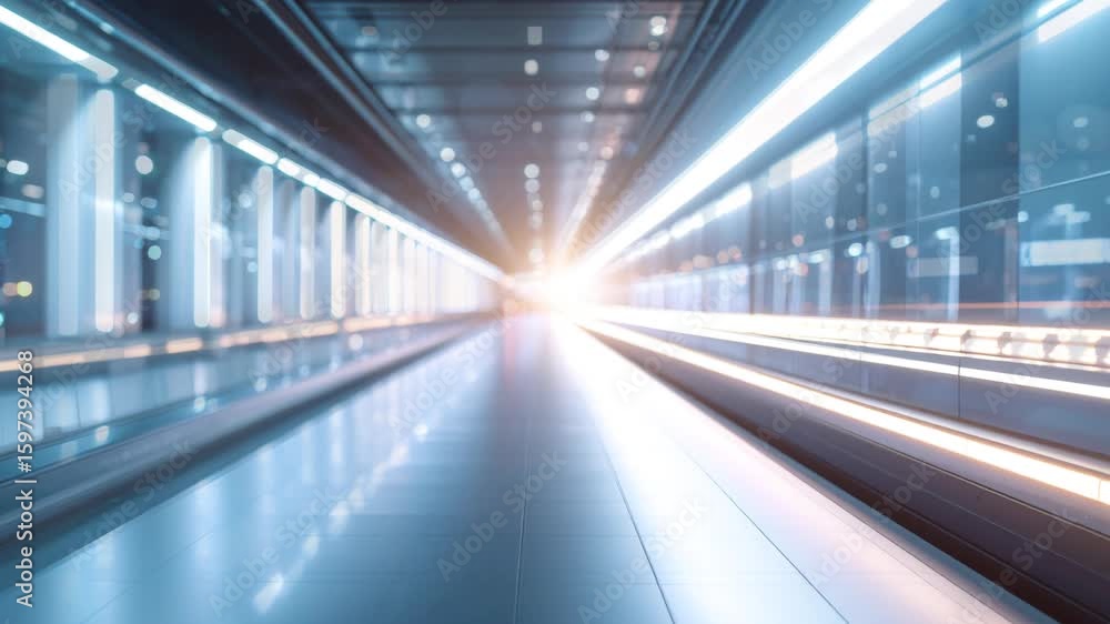 Futuristic empty corridor with floor and bright light. Futuristic empty corridor with floor and bright light.