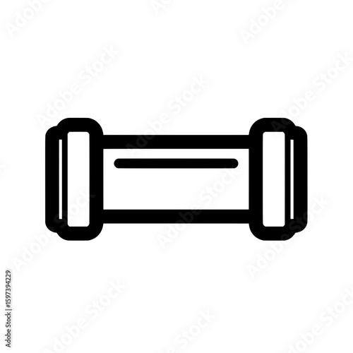 black dumbbell icon for fitness and workout branding