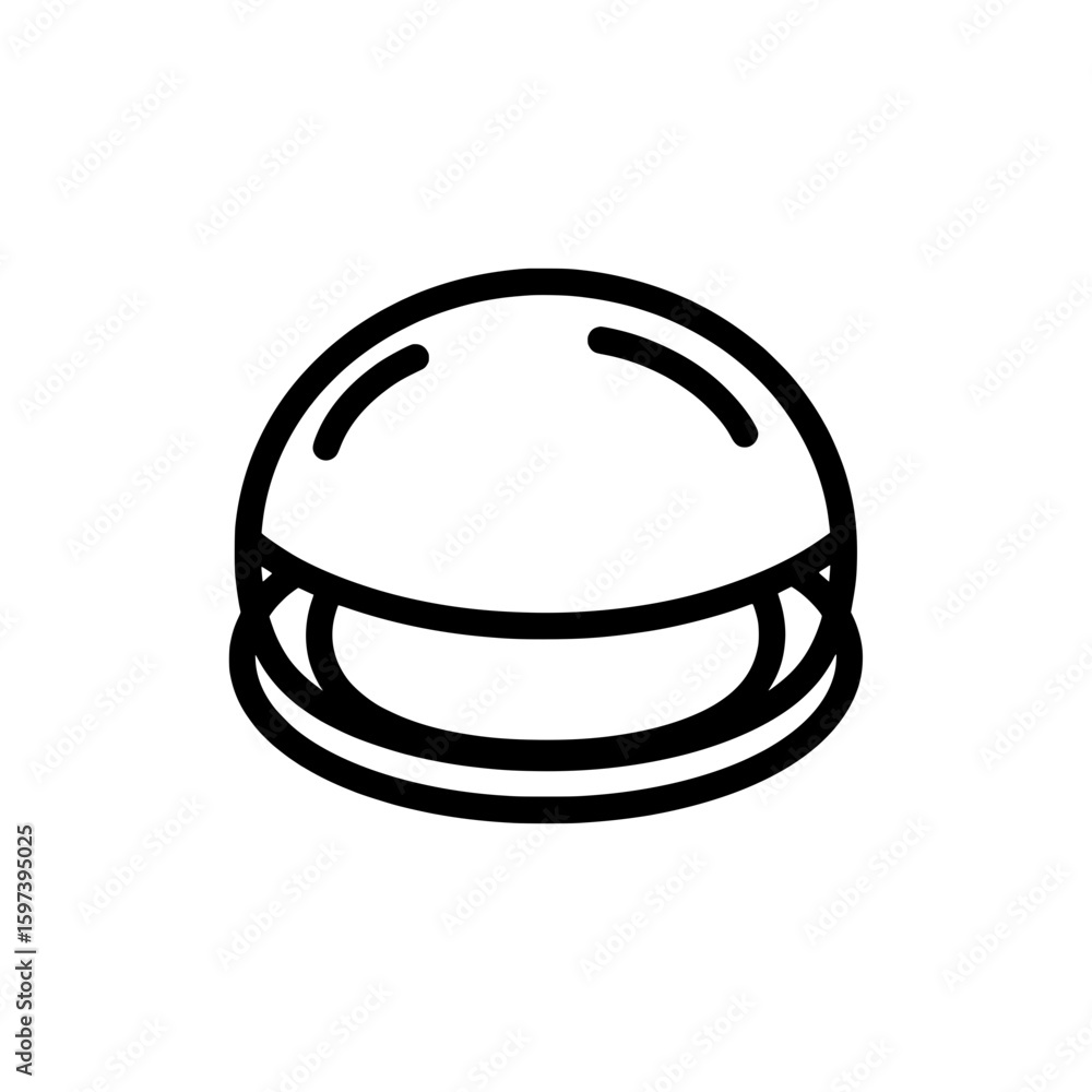 Fototapeta premium Minimalist helmet outline for sports and safety themes