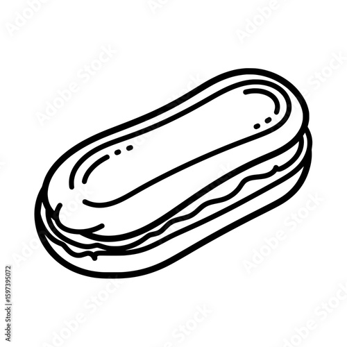 bacon strip with wavy lines and outline style