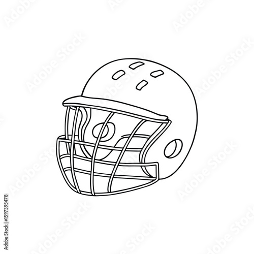 Illustration of a catcher s helmet used in baseball game