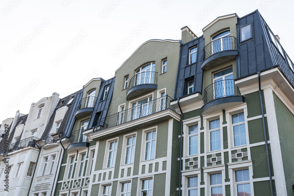 Obraz premium facade of a european building with a balcony