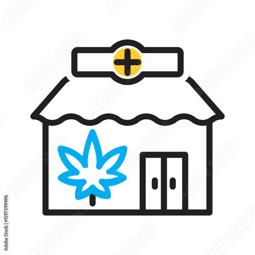 Vector multi color icon for Dispensary