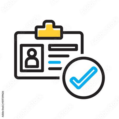 Vector multi color icon for Permit
