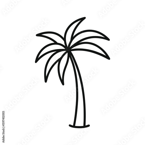 minimalist palm tree line art icon
