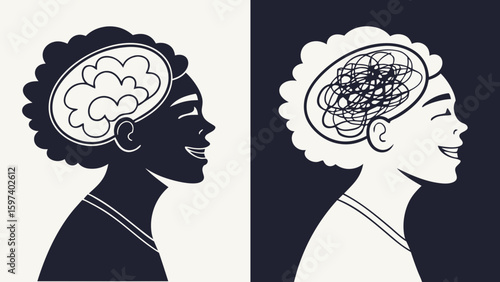 Illustrative Comparison of Organized vs. Chaotic Minds in Art