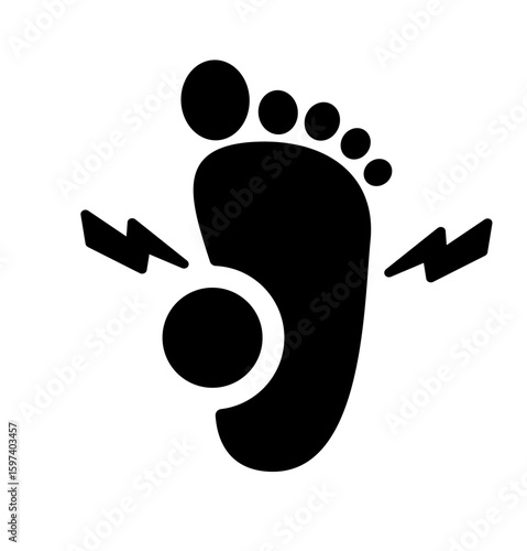 Illustration of a foot infection. Editable vector.