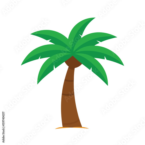 short and chunky palm tree vector illustration