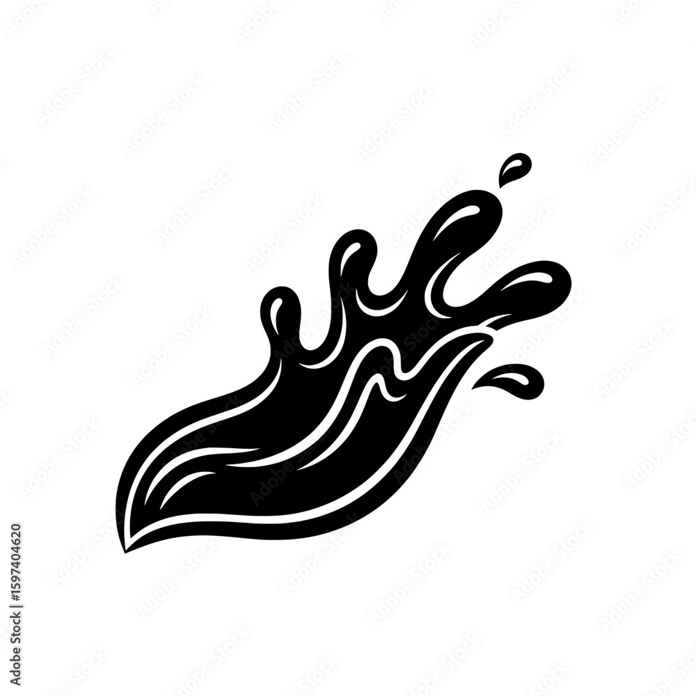 Abstract splash of liquid in flowing shapes for background design Abstract splash of liquid in flowing shapes for background design