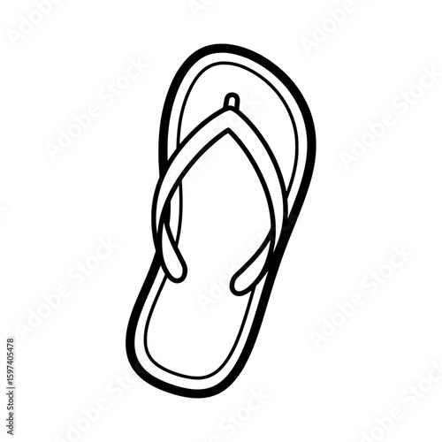Flip flop sandal showing single strap and sole for casual wear