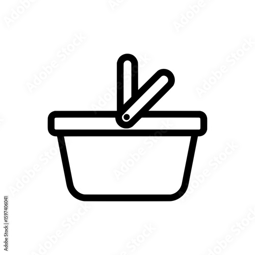 Kitchen bowl with spatula symbol for cooking and culinary decor