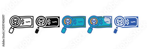 Fraud Detection Icon Set Multiple Style Collection