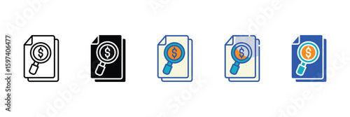 Audit Trail Icon Set Multiple Style Collection