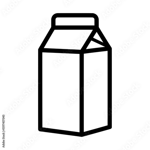 Milk carton with geometric outline and minimal style for packaging design