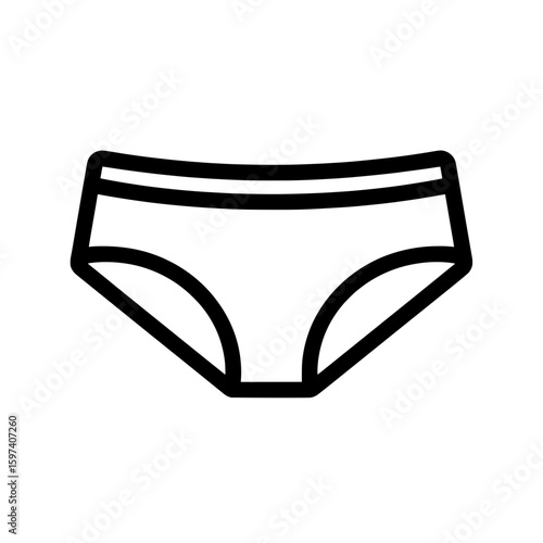 Minimalist line art underwear icon for fashion and apparel branding
