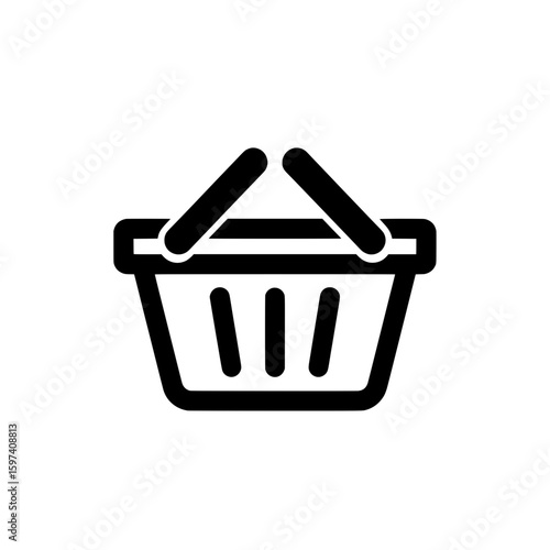 Shopping basket with handle for carrying items suitable for retail and ecommerce