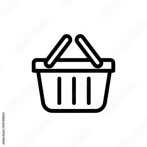 Shopping basket with handle and vertical slats