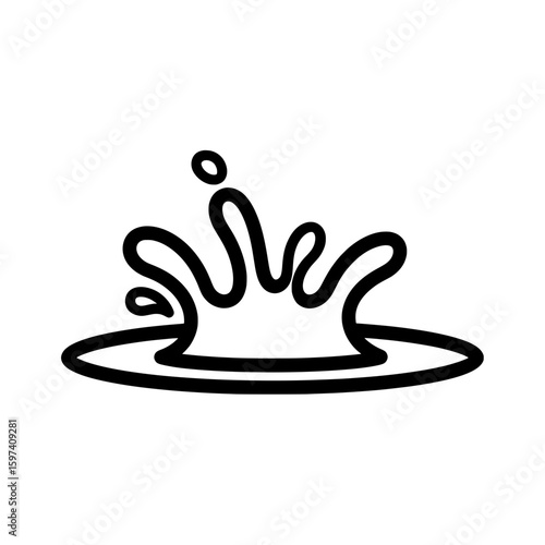 Splash of water with ripples on surface for background and design