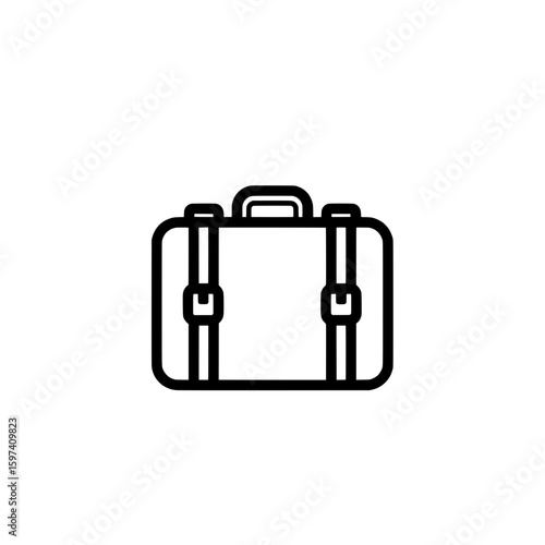Travel suitcase with straps for packing and luggage storage