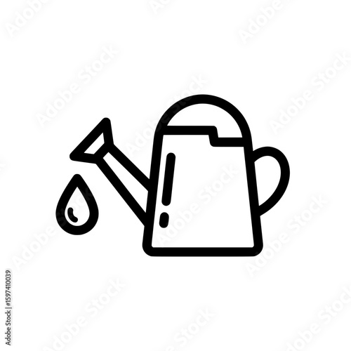 watering can with droplet and spout for gardening or plant care