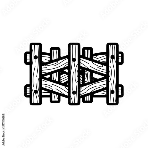 Wooden pallet with multiple planks and nails