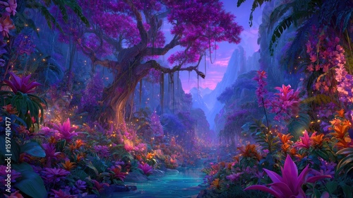 Enchanted Glowing Forest Landscape
