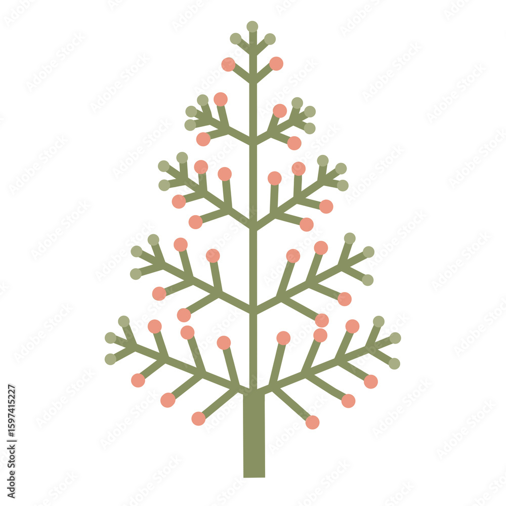 Fototapeta premium Illustration of cute christmas tree
