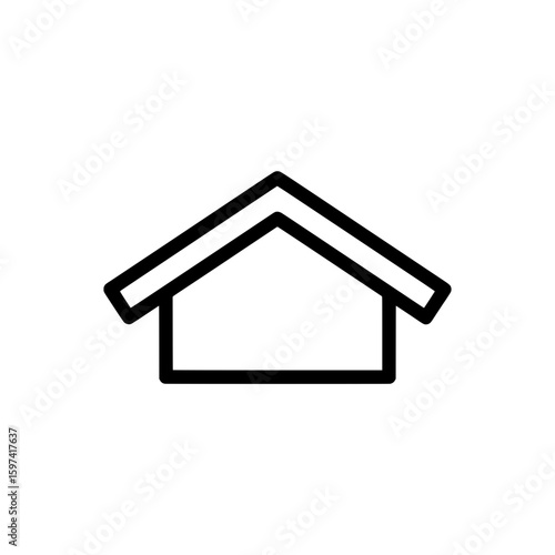 House with a sloped roof outline icon for real estate or home services
