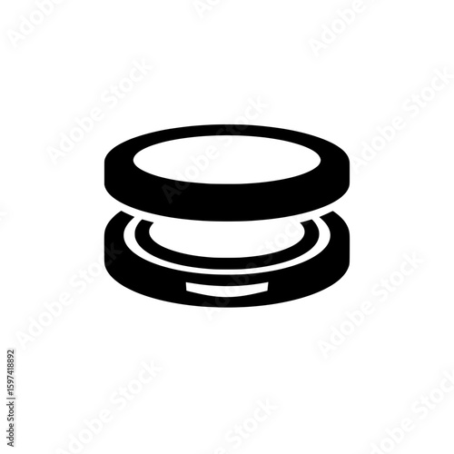 Stacked coins money stack isolated on black background