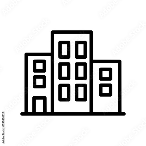 Outline of modern cityscape with buildings for urban design