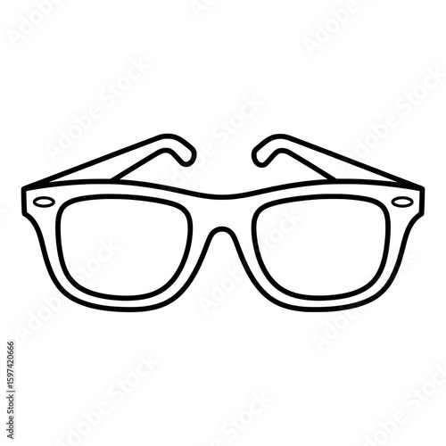 Sunglasses outlined in black on transparent background