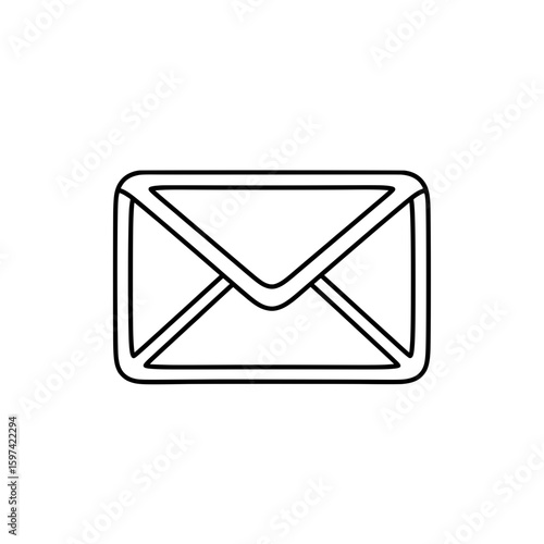 Outline of a sealed envelope for communication and messaging