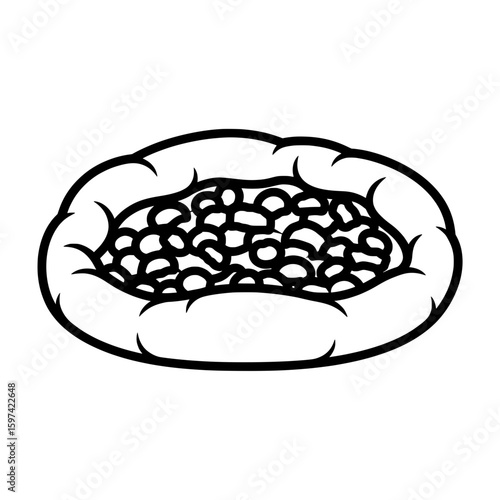 Stylized outline of a donut with sprinkles for snack or dessert themes
