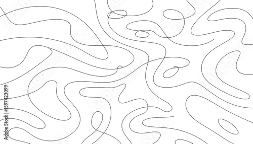 Abstract flowing black lines on white background vector