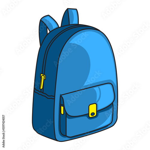 blue backpack ilustration.eps