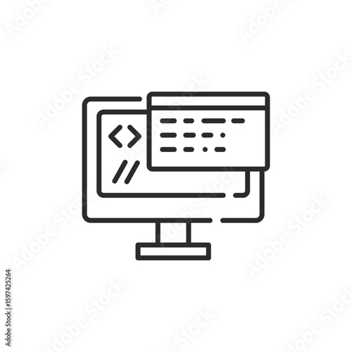 Coding icon. Simple coding icon for social media, app and web design. Vector illustration.
