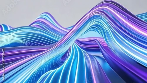 4k Ultra H D Abstract Liquid Light Waves Seamless Loop Animation Bright Neon Blue Purple Swirling Flowing Energy Motion Graphics Background Perfect for Corporate Technology 4K Video download