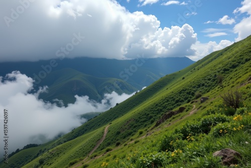hills affecting local rainfall pattern clouds gather on windward side increased precipitation green lush side of slope