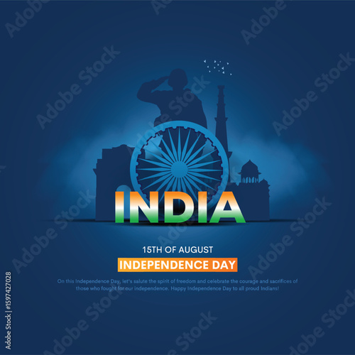 happy 79th independence day of india. creative vector illustration design.