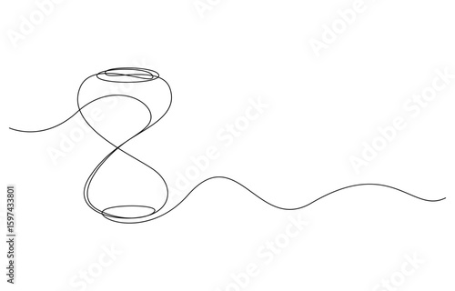 Hourglass continuous line art drawing
