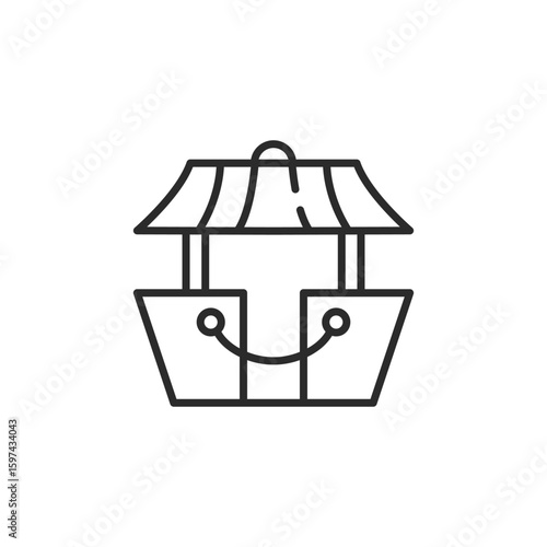 Ferris wheel booth icon. Simple ferris wheel booth icon for social media, app and web design. Vector illustration