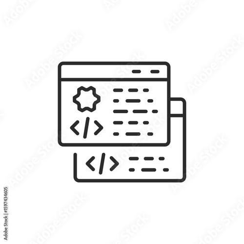 Code Window icon. Simple code window icon for social media, app and web design. Vector illustration.