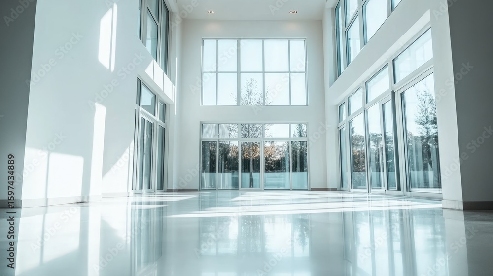 Obraz premium view of city buildings decorated with sunlight