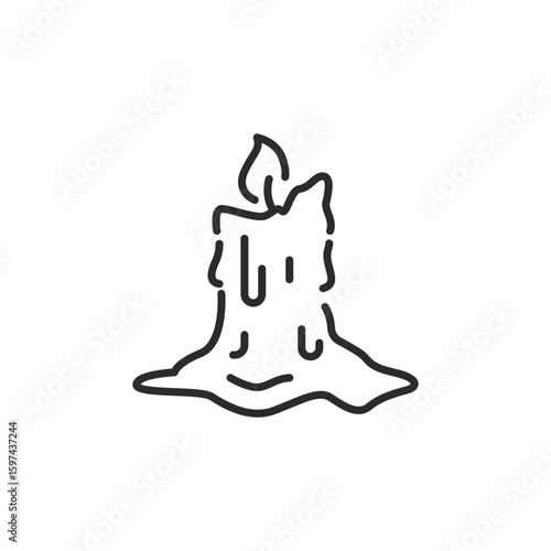 Candle icon. Simple melted candle icon for social media app and web design. Vector illustration