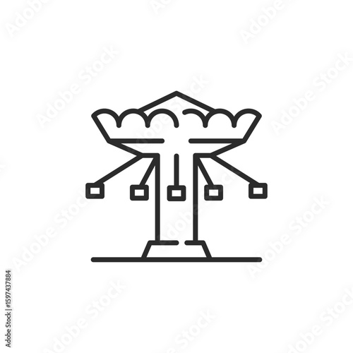 Swing ride icon. Simple swing ride icon for social media, app and web design. Vector illustration