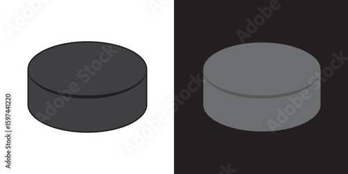 Hockey pucks Vector Black silhouettes. with white background