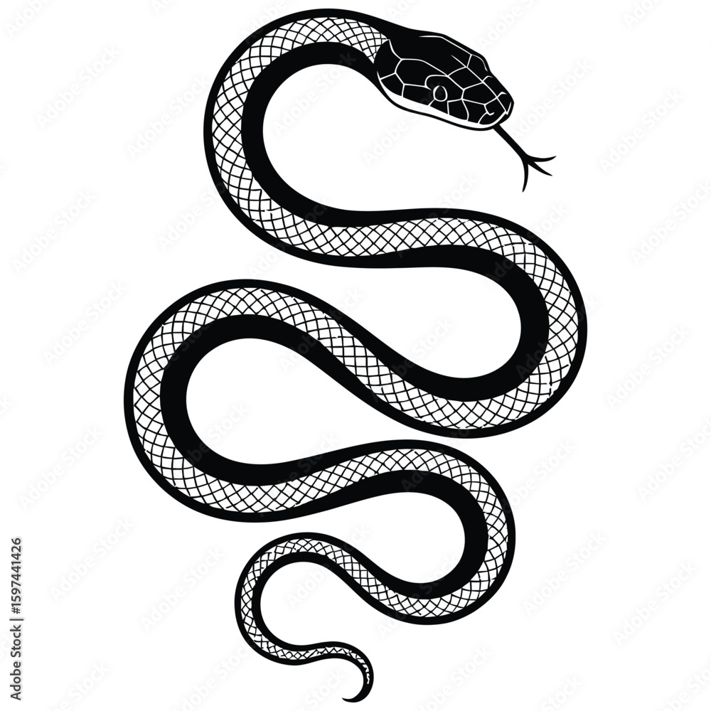 Obraz premium black snake vector